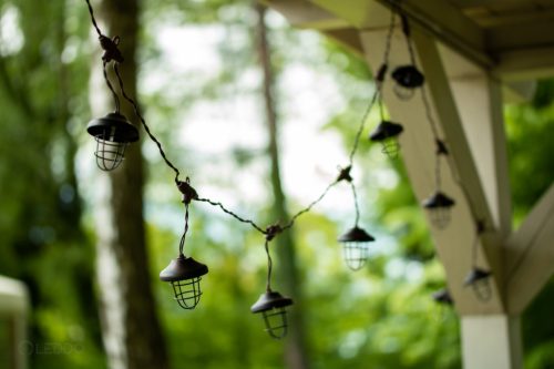 SOLAR GIRLAND 10x fém lámpás 4,5 m-es kerti dekoratív 3000K meleg