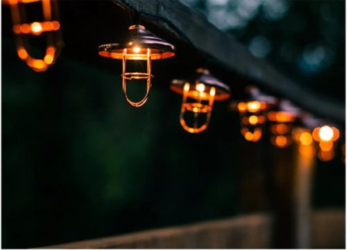 SOLAR GIRLAND 10x fém lámpás 4,5 m-es kerti dekoratív 3000K meleg