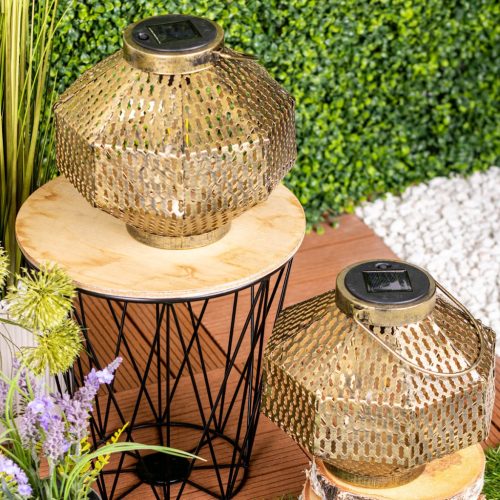 LED napelemes lámpa Lámpás kerti izzószál LANTERN függő fém réz