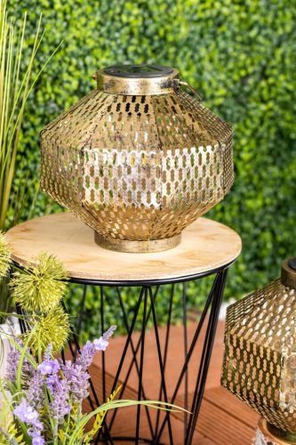 LED napelemes lámpa Lámpás kerti izzószál LANTERN függő fém réz