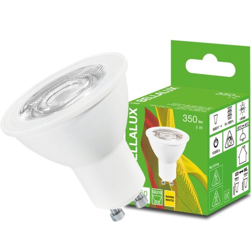 GU10 LED izzó 4.5W = 50W 350lm 2700K Meleg 36° BELLALUX