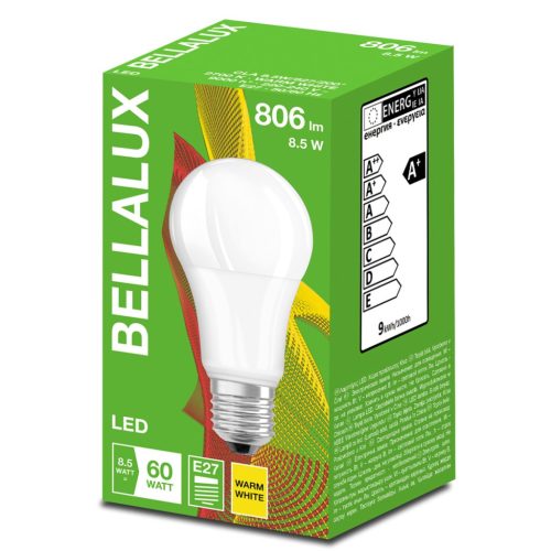 E27 A60 LED izzó 8.5W = 60W 806lm 2700K Meleg 200° BELLALUX