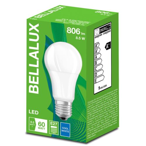 E27 A60 LED izzó 8.5W = 60W 806lm 4000K Semleges 200° BELLALUX