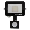 LED reflektor kültéri halogén 10W 900lm 3000K meleg fehér mozgás- és alkonyérzékelővel fekete IP65 IK06 Bellalux reflektor