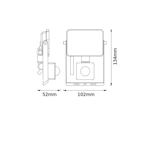 LED reflektor kültéri halogén 10W 900lm 4000K semleges mozgás- és alkonyérzékelővel fekete IP65 IK06 Bellalux reflektor
