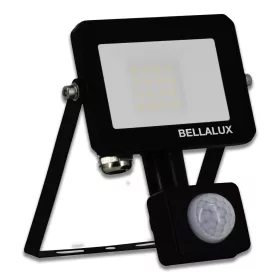   LED reflektor kültéri halogén 10W 900lm 6500K Hidegfényű mozgás- és alkonyérzékelővel fekete IP65 IK06 Bellalux reflektor