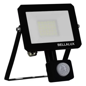   LED reflektor kültéri halogén spotlámpa 20W 1800lm 3000K meleg fehér mozgás- és alkonyérzékelővel fekete IP65 IK06 Bellalux reflektor