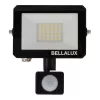 LED reflektor kültéri halogén spotlámpa 20W 1800lm 3000K meleg fehér mozgás- és alkonyérzékelővel fekete IP65 IK06 Bellalux reflektor