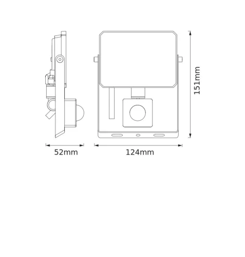 LED reflektor kültéri halogén 20W 1800lm 4000K semleges mozgás- és alkonyérzékelővel fekete IP65 IK06 Bellalux reflektor
