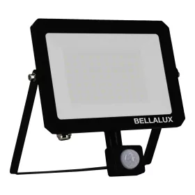   LED reflektor kültéri halogén spotlámpa 50W 4500lm 3000K meleg fehér mozgás- és alkonyérzékelővel fekete IP65 IK06 Bellalux reflektor