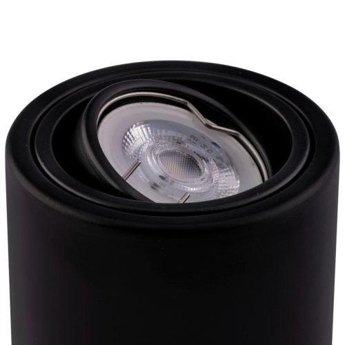 Felületre szerelhető HALOGÉN lámpatest alumínium fekete SPOT TUBE 10cm LED GU10 Bellaluxhoz