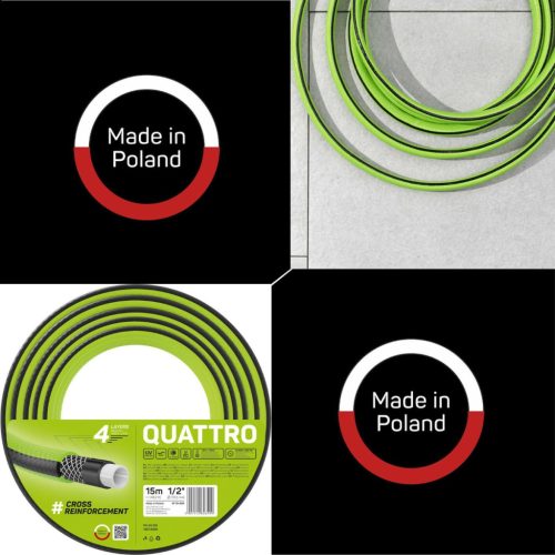 Kerti víztömlő 4 rétegű fonattal 1/2" 15 m erős QUATTRO CELLFAST