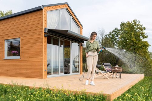 Kerti víztömlő 7,5 m-es, hosszabbítható pisztollyal és csatlakozókkal BASIC CELLFAST