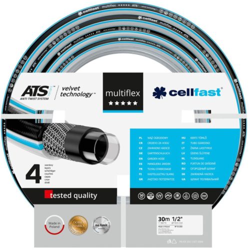 DISCOVER készlet kosár MULTIFLEX tömlővel 1/2" 30 m, hegyekkel és ERGO CELLFAST pisztollyal