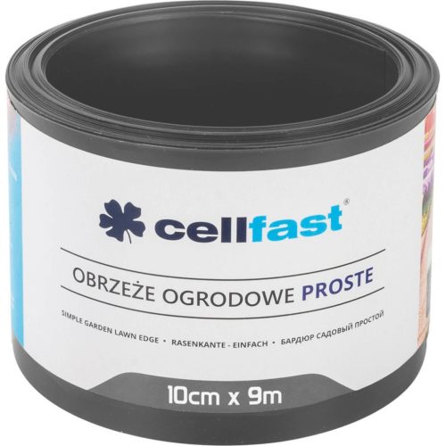 Kerti pázsit szegély rugalmas egyenes 10cm x 9m Grafit CELLFAST
