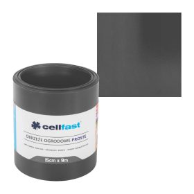   Kerti pázsit szegély rugalmas egyenes 15cm x 9m Grafit CELLFAST