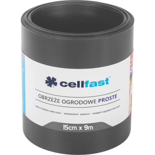 Kerti pázsit szegély rugalmas egyenes 15cm x 9m Grafit CELLFAST