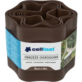   Kerti gyepszegély Rugalmas Hullámos 15cm x 9m Barna CELLFAST