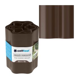   Kerti gyepszegély Rugalmas hullámos 25cm x 9m Barna CELLFAST