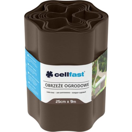 Kerti gyepszegély Rugalmas hullámos 25cm x 9m Barna CELLFAST