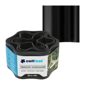   Kerti gyepszegély Rugalmas hullámos 10cm x 9m Fekete CELLFAST