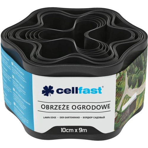 Kerti gyepszegély Rugalmas hullámos 10cm x 9m Fekete CELLFAST