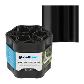   Kerti gyepszegély Rugalmas hullámos 15cm x 9m Fekete CELLFAST