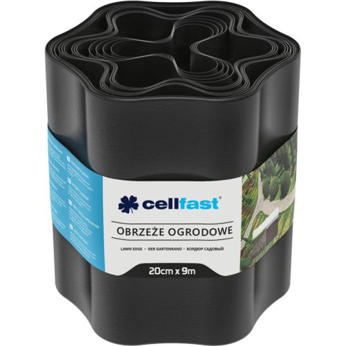 Kerti gyepszegély Rugalmas hullámos 20cm x 9m Fekete CELLFAST
