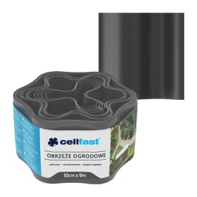  Kerti gyepszegély Rugalmas hullámos 10cm x 9m Grafit CELLFAST