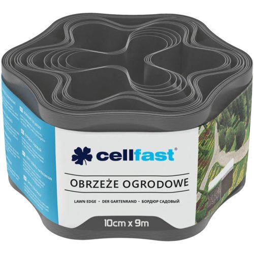 Kerti gyepszegély Rugalmas hullámos 10cm x 9m Grafit CELLFAST