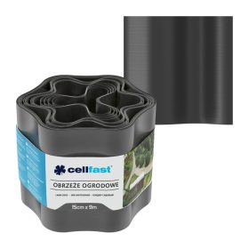   Kerti gyepszegély Rugalmas hullámos 15cm x 9m Grafit CELLFAST