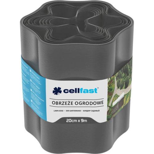 Kerti gyepszegély Rugalmas hullámos 20cm x 9m Grafit CELLFAST
