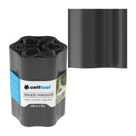   Kerti gyepszegély Rugalmas hullámos 25cm x 9m Grafit CELLFAST