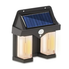   Napelemes LED homlokzati lámpa, alkonykapcsolóval, fekete színben