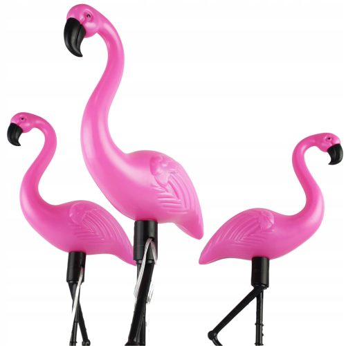 3x SOLAR LED kültéri kerti lámpa Flamingos 54cm