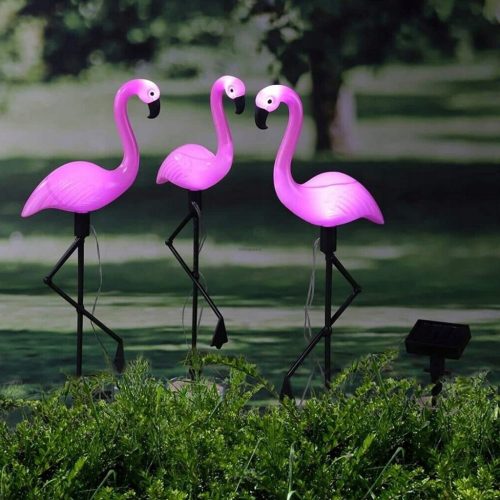 3x SOLAR LED kültéri kerti lámpa Flamingos 54cm