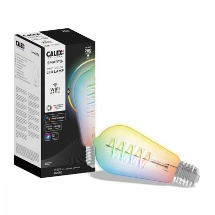 E27 ST64 Edison SMART WiFi LED izzó 4.9W 280lm RGB + meleg fehér TUYA Filament CALEX