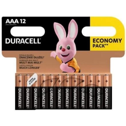 Duracell Basic AAA LR03 alkáli elemek 12 db-os