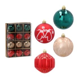 Karácsonyi csecsebecse készlet MIX GREEN/GOLD/RED 12db