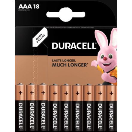 DURACELL Basic AAA LR03 alkáli elemek 18 db