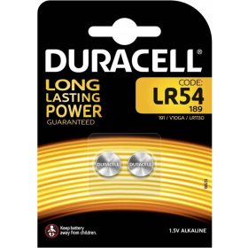   DURACELL LR54 G10 LR1130 1,5 V alkáli gombelemek 2 db-os buborékcsomagolás