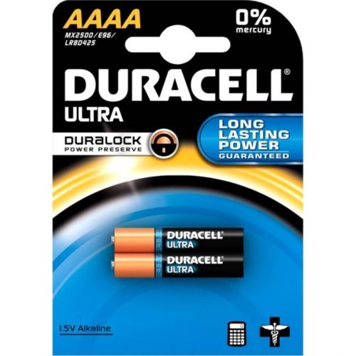 Duracell ULTRA AAAA alkáli elemek E96 LR8D425 1,5V buborékfólia 2 db