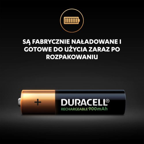 Újratölthető elemek Duracell újratölthető AAA 900MAH HR03 buborékfólia 4db