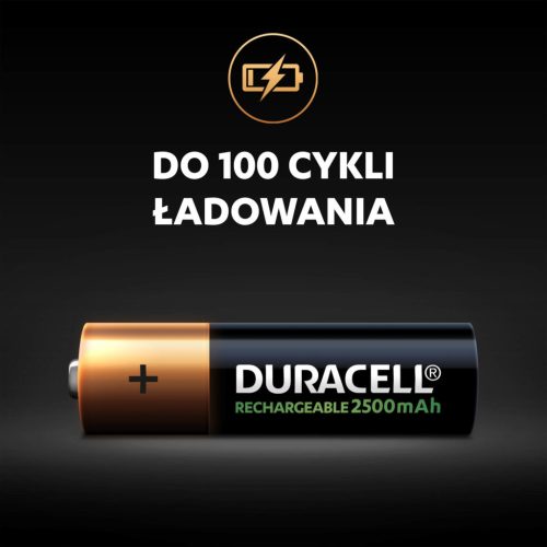 ELEMEK Duracell ÚJRATÖLTHETŐ AA 2500MAH HR6 akkumulátorok 4 db-os buborékcsomagolás