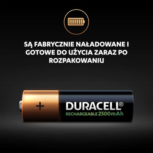 ELEMEK Duracell ÚJRATÖLTHETŐ AA 2500MAH HR6 akkumulátorok 4 db-os buborékcsomagolás