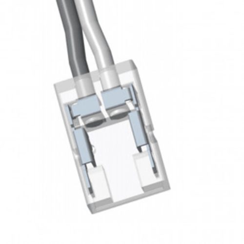 Csatlakozó COB NEON MONO LED szalagokhoz 8mm, 1 oldal, ferde, kábellel