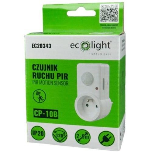 PIR mozgás- és szürkületérzékelő 120°-os aljzathoz 9 m beltéri fehér