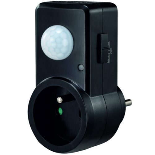 PIR mozgás- és szürkületérzékelő 120°-os aljzathoz 9 m beltéri fekete