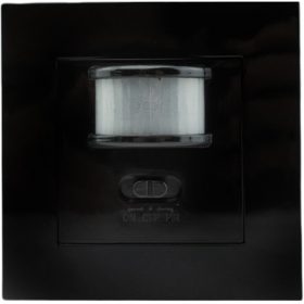   PIR mozgás- és szürkületérzékelő, süllyesztett, 160°, 9 m, belső dobozhoz, fekete