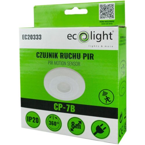 PIR 360° mozgás- és szürkületérzékelő 8 m mennyezeti fehér